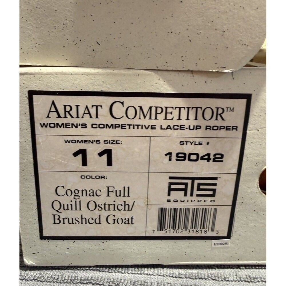 Ariat Women’s Ostrich Vamp Lace-Up Boots Size 11 Brown Exotic Leather Western - Picture 15 of 15